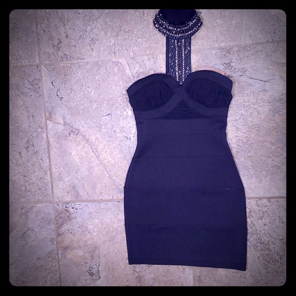 Embellished Little Black Dress